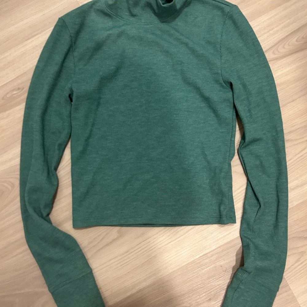 American Eagle Outfitters Green Ribbed Top